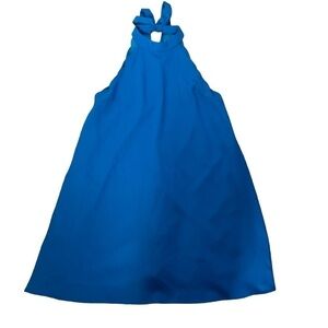 Addie Halter Scallop Blue Dress Fully Lined Size Medium